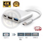 Type-C 3.1a TO HDTV 4K HD 3 IN 1 USB3.0 HUB PD USB C CHARGING MULTIPORT ADAPTER