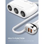 LDNIO C504 Socket Splitter Super Car Charger 160W 3 Lighter Sockets of Independent Switch & 4 USB Ports - Image 5