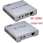 4K 100M HdTV Extender with Loop By CAT5E Cat 6 6e Cat6 RJ45 Transmitter Receiver hd 1080p Laptop PC To TV Monitor
