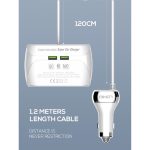 LDNIO C504 Socket Splitter Super Car Charger 160W 3 Lighter Sockets of Independent Switch & 4 USB Ports - Image 2