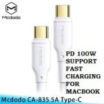 Mcdodo White Series 100W PD Type-C to Type-C Data Cable-CA-835