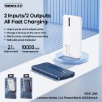 Remax RPP-295 10000mAh 2.1A Slim Powerbank Dual USB Power Bank - Image 2
